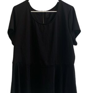 Plus Size Black Short Sleeve Peplum Top Size 3X‎